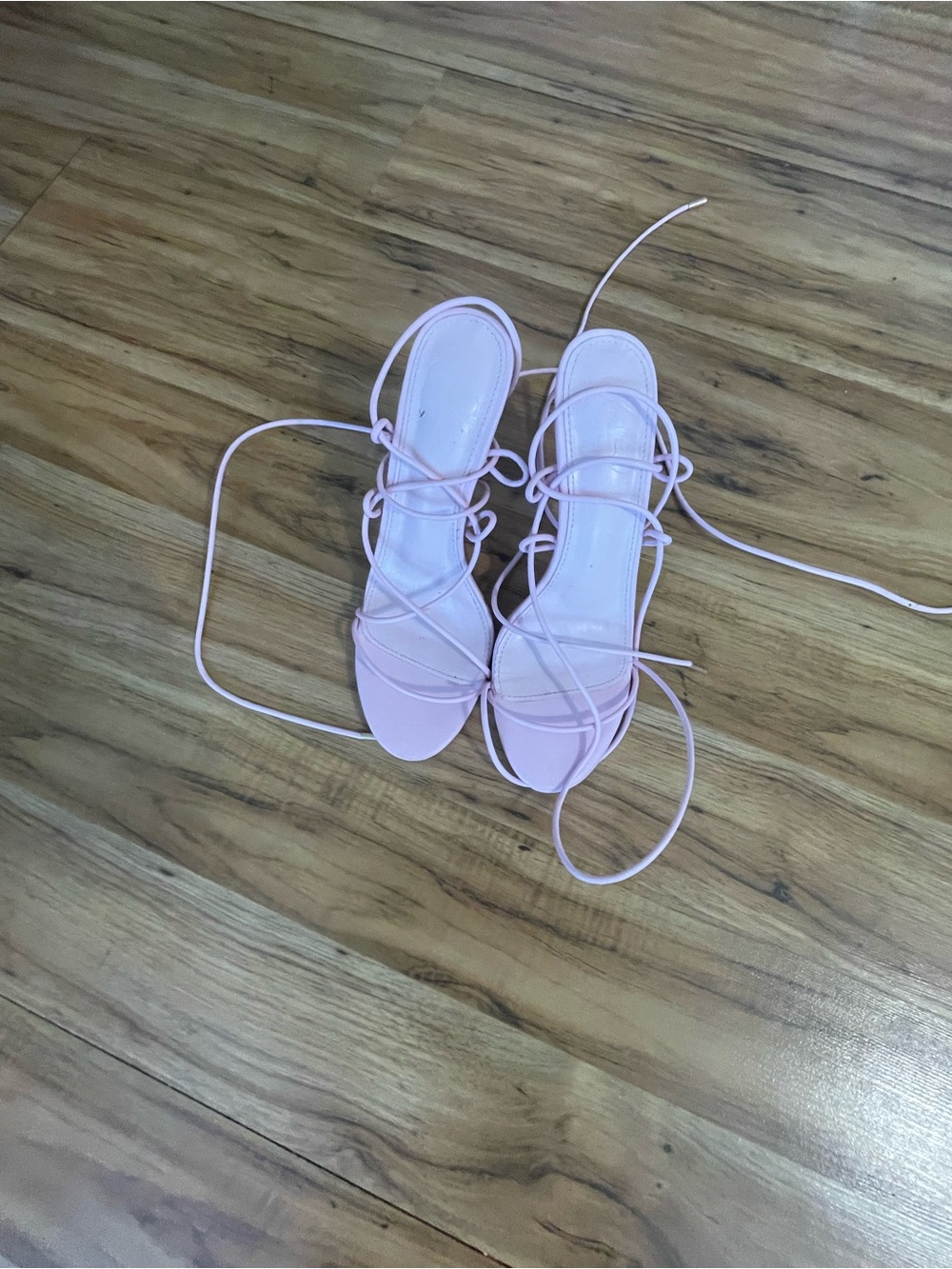 Women’s Lace-Up Strappy Sandals - Light Pink
